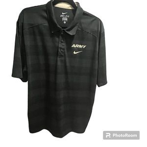 Nike DriFit ARMY (greyish green) striped Polo - XL